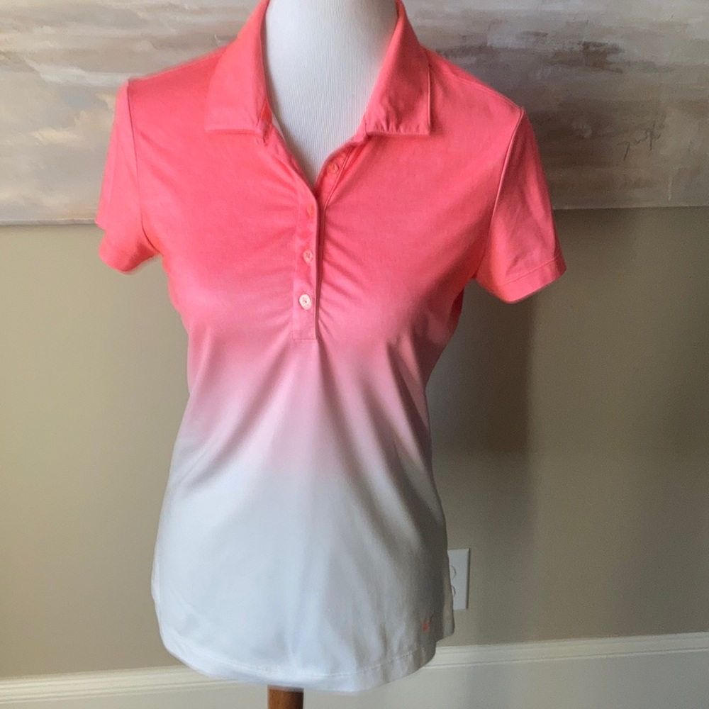Nike Golf “tour performance” ombré fluorescent pink polo